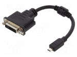 Adapter | DVI-I (24+5) socket,micro HDMI plug | 0.2m | black | 32AWG