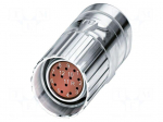 Connector: M23 | plug | PIN: 12 | crimped | straight | IP67 | 8A | 48V