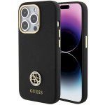 Guess GUHCP15LM4DGPK Silicone Logo Strass 4G Hardcase for iPhone 15 Pro 6.1" / black