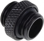 Alphacool icicle double nipple G1/4 AG to G1/4 AG, connection (black, for soft hoses (PVC, silicone, neoprene))