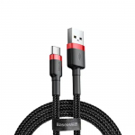 Baseus Cafule datu pārraides un uzlādes vads | USB-A uz USB-C | 15W | 0.5m | melns