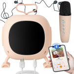Fusion karaoke skaļrunis ar mikrofonu | Bluetooth | RGB rozā