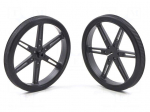 Wheel | black | Shaft: D spring | Pcs: 2 | push-in | &Oslash;: 80mm | W: 10mm