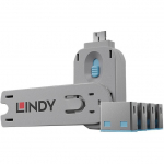 Lindy USB Type A Port Key with 4 Locks (Code Blue)