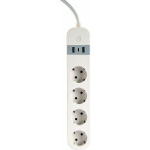gembird Smart Home Steckdosenleiste 4Fach, m.USB-Charge wei&szlig;