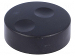 Knob | without pointer | plastic | &Oslash;shaft: 6mm | &Oslash;39.6x13.5mm | black