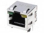 Socket | RJ45 | PIN: 8 | Cat: 5 | shielded,with LED | Layout: 8p8c | THT