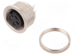 Connector: M16 | socket | female | soldering | PIN: 4 | 6A | 250V | straight