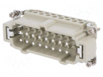 Connector: HDC | contact insert | male | DE | PIN: 16 | 16+PE | size D16B