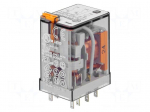 Relay: electromagnetic | DPDT | Ucoil: 24VAC | 10A/250VAC | 10A/30VDC