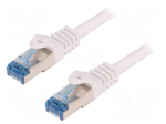 Patch cord | S/FTP | 6a | stranded | Cu | LSZH | white | 5m | 26AWG