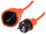 Extension lead | Schuko | Sockets: 1 | PVC | orange | 3x1,5mm2 | 20m | 16A