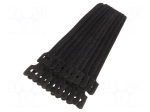 Velcro tie | L: 150mm | W: 10mm | black | 20pcs | &Oslash;max: 36mm
