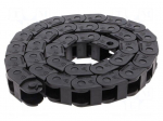 Cable chain | Series: Light | Bend.rad: 38mm | L: 986mm | Colour: black