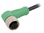 Connection lead | M12 | PIN: 4 | angled | 1.5m | plug | 250VAC | 4A | 250VDC
