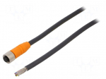 Connection lead | M12 | PIN: 8 | straight | 5m | plug | 4A | -25&divide;80&deg;C | IP67