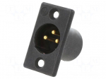 Connector: XLR | socket | male | PIN: 3 | straight | soldering | black | 16A