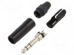 Connector: Jack 6,3mm | plug | male | stereo | ways: 3 | straight | black
