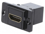 Coupler | HDMI socket,both sides | DUALSLIM | gold-plated | 29mm