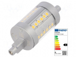 LED lamp | neutral white | R7S | 230VAC | 1000lm | P: 7.5W | 4000K