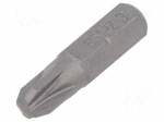 Screwdriver bit | Pozidriv&reg; | PZ3 | 1/4" | Overall len: 25mm