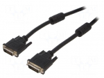 Cable | DVI-D (24+1) plug,both sides | PVC | dual link | 1.8m | black