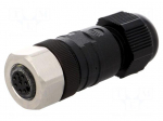 Connector: M12 | plug | PIN: 8 | female | straight | IP67 | screw terminal