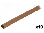 Heat shrink sleeve | 3: 1 | 6mm | L: 200mm | brown | 10pcs.