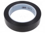 Tape: marking | black | L: 33m | W: 25mm | Thk: 0.13mm | 2.5N/cm | 130%
