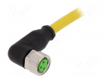 Cable: for sensors/automation | M8 | PIN: 3 | angled | 3m | plug | 60VDC
