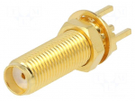 Connector: SMA | socket | female | straight | 50&Omega; | THT | PTFE