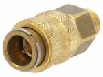 Quick connection coupling | straight | max.35bar | brass | D: 17mm