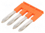 Comb bridge | Entrelec | 600V | orange | ways: 4 | terminals: 4 | W: 5.2mm