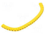 Marker: cable | Marking: L | 2.5&divide;5mm | PVC | yellow | leaded | PA-1 | L: 3mm