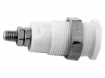 Laboratory connector: 4mm banana | 1kV | 36A | white | nickel plated