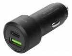 USB car charger DELTACO 1x USB-C, PD 18 W, 1x USB-A, 18 W, 36W, metal / USBC-CAR122