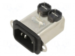 Connector: AC supply | socket | male | Inom: 1A | Ir: 310uA | 250VAC