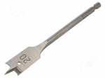 Drill bit | for wood,feather | &Oslash;: 20mm | L: 152mm | Holder: E6,3mm | 1/4"