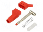 Laboratory connector: 4mm banana | plug | 19A | 30VAC | 60VDC | red