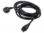 Cable | 3x0.75mm2 | CEE 7/7 (E/F) plug angled,IEC C5 female | PVC