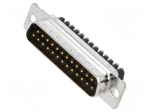 Connector: D-Sub | 7.5A | plug | male | PIN: 25 | straight | on PCBs | black