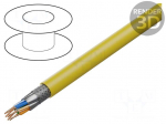 Wire | S/FTP | Cat 7a | OFC | wire | LSZH | yellow | 100m | &Oslash;cable: 7.6mm