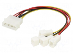 Wire: for fan supplying | Plug: straight | 0.15m | splitter 4x