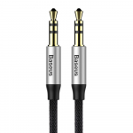 Cable AUX 3.5mm-3.5mm stereo audio, 1.0m silver / black BASEUS