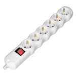 Uued tooted // Rozgałęźnik z wyłącznikiem 6x2P+Z Schuko, biały