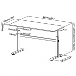 Manual height adjustable desk Ergo Office, max 40 kg, max height 117cm, with a top for standing and sitting work, ER-401 W