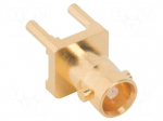 Connector: Micro BNC | plug | female | straight | 75&Omega; | HD-BNC | THT | PTFE