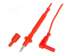 Test lead | 20A | probe tip,banana plug 4mm | with protection | red