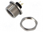 Connector: M9 | socket | female | Plating: gold-plated | 125V | 4A | IP67