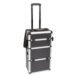 ALUMINIUM TROLLEY CASE -  370 x 225 x 670 mm - 66,9 L - BLACK